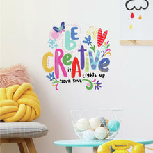 Load image into Gallery viewer, BE CREATIVE QUOTE PEEL AND STICK WALL DECALS