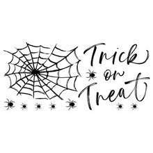 Load image into Gallery viewer, HALLOWEEN TRICK OR TREAT SPIDER WEB PEEL AND STICK GIANT WALL DECALS
