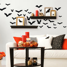 Load image into Gallery viewer, HALLOWEEN BLACK BATS PEEL AND STICK WALL DECALS