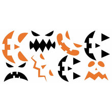 Load image into Gallery viewer, HALLOWEEN PUMPKIN FACES GLOW IN THE DARK PEEL AND STICK WALL DECALS