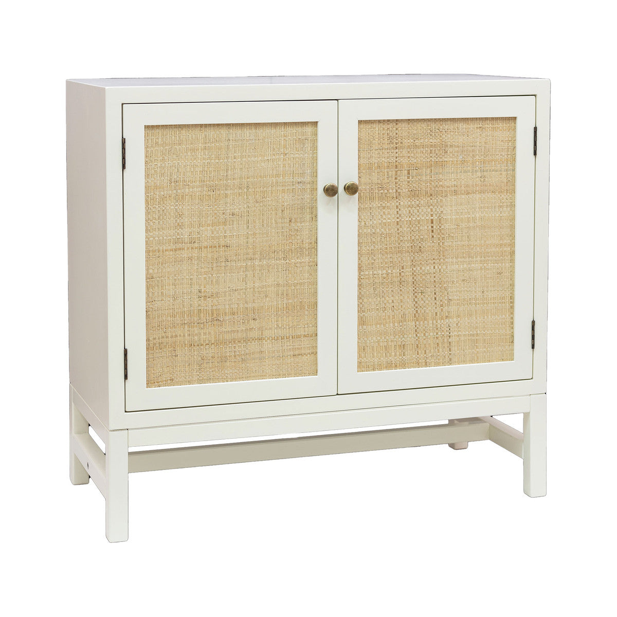 Two Door Cabinet with Raffia Panels