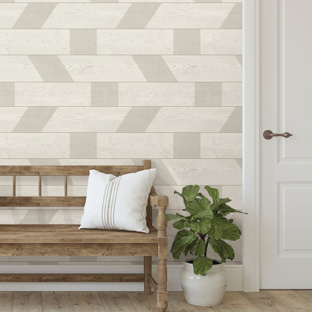 Natural Graphic Shiplap Self Adhesive Wallpaper