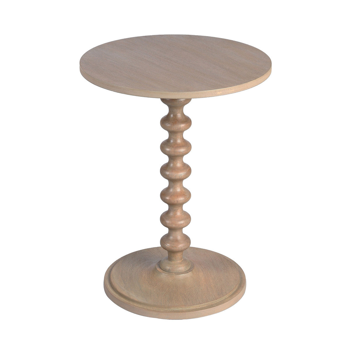 contemporary turned side table, sand grey