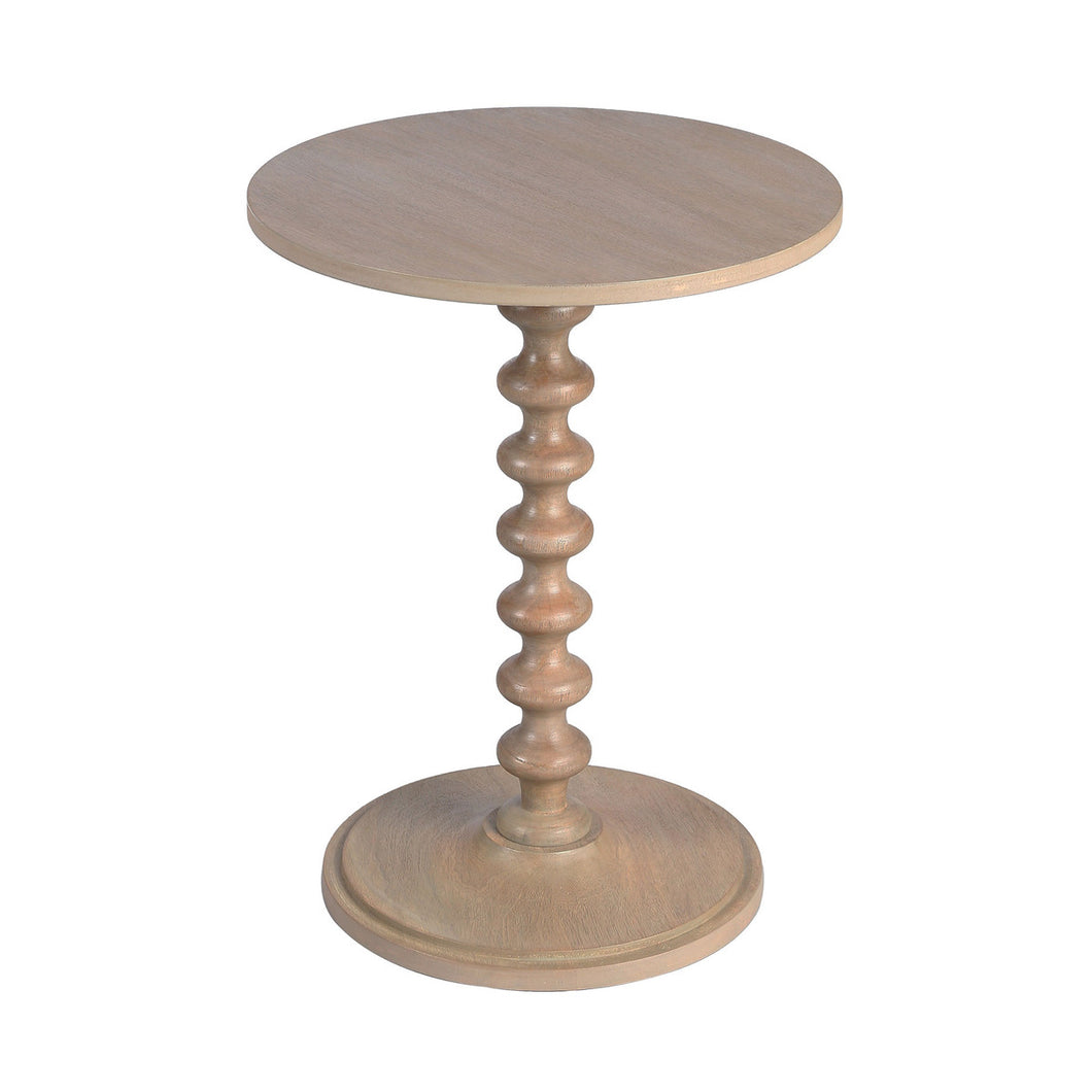 Contemporary Turned Side Table, Sand Grey