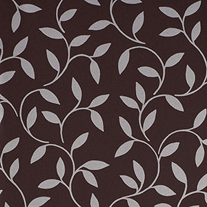 VG26264 dark brown bg w/silver leaves