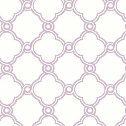 WB5508. White bg.w// lavender quadfoil