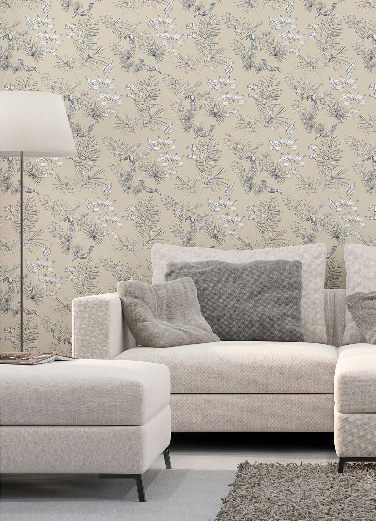 Shelly Toucan Toile Wallpaper