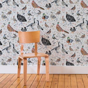 Bird Season Wallpaper in Gris