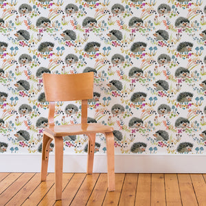 Hedgehogs Wallpaper in White