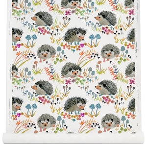 Hedgehogs Wallpaper in White