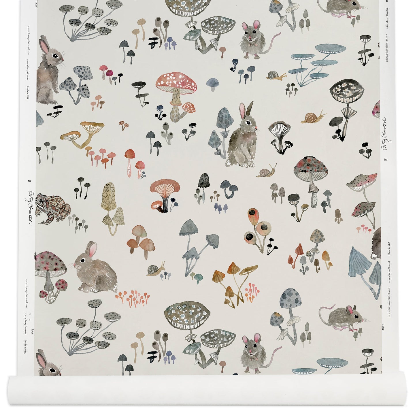 Mushroom Valley Wallpaper in Linen