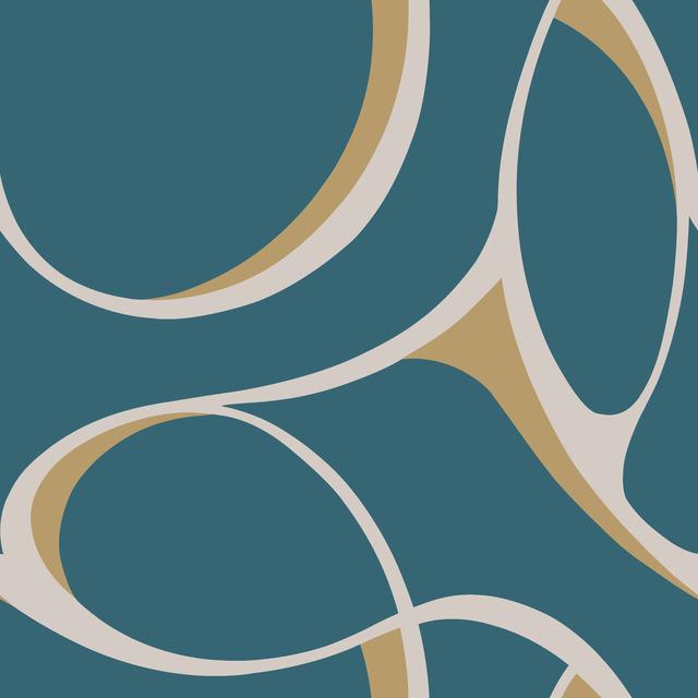 geometric, curvilinear, abstract, contemporary, modern, metallic, mylar