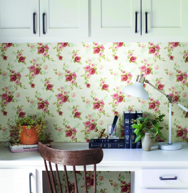 Magnolia Home Heirloom Rose Removable Wallpaper