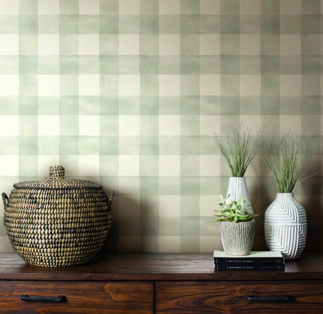 Magnolia Home Watercolor Check Removable Wallpaper
