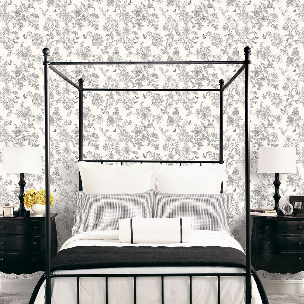 Butterfly Toile Wallpaper