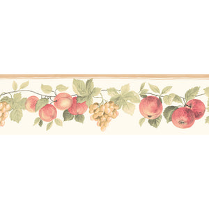 wallpaper, wallpapers, border, fruit, leaves, vines, apples, grapes, peaches, die cut