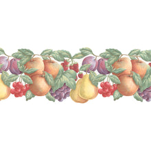 Load image into Gallery viewer, wallpaper, wallpapers, border, fruit, leaves, apples, pears, grapes, plums, cherries, raspberries, die cut