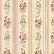 Load image into Gallery viewer, wallpaper, wallpapers, stripe, floral, flowers, roses