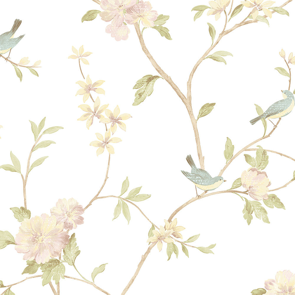 wallpaper, wallpapers, birds, leaves, branches, floral, flowers