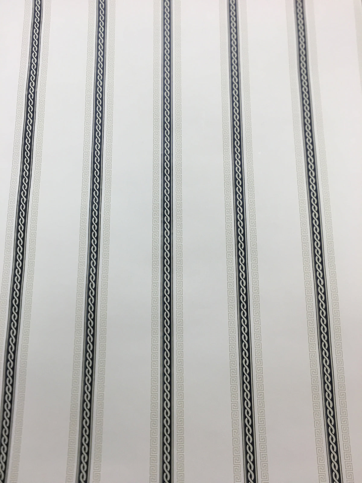 Ig2238.  Black and cream Greek key stripe