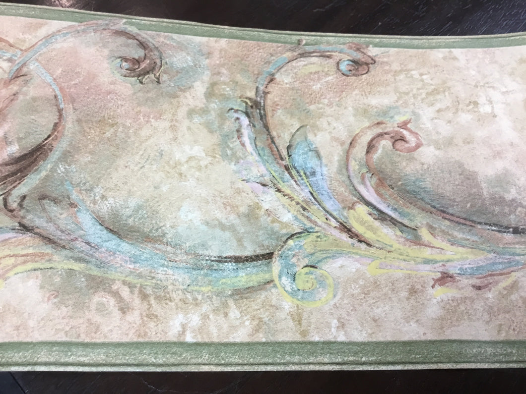 Gold and green Scroll border