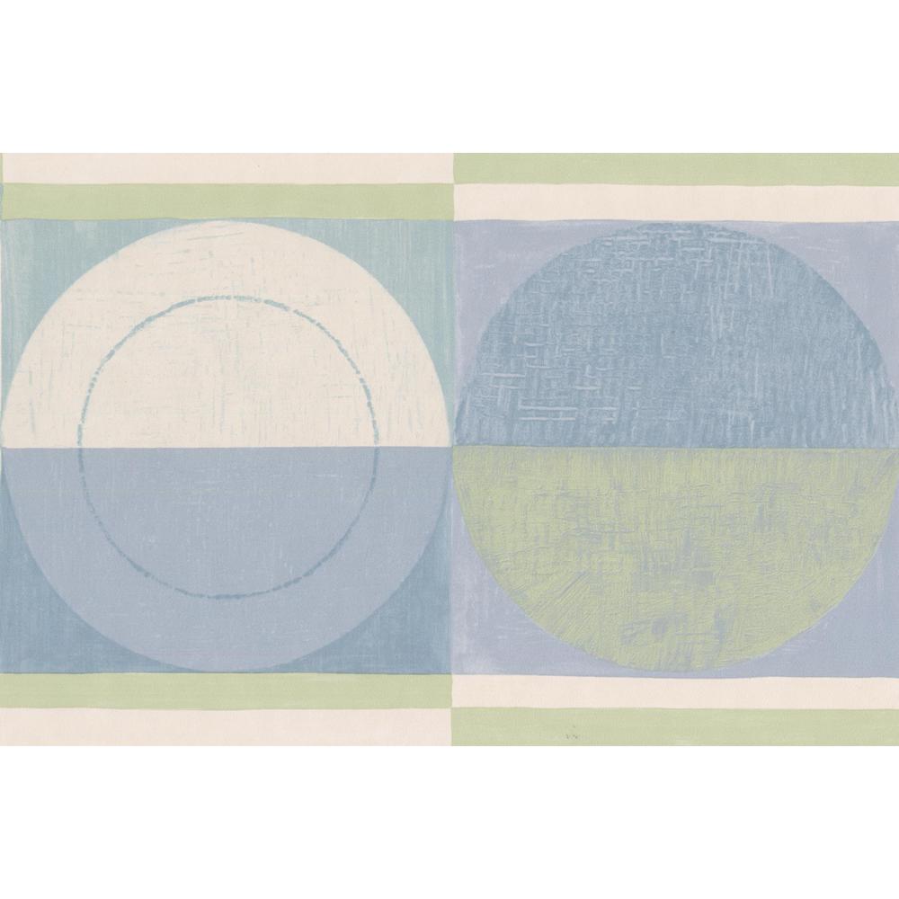 CT78162L blue and green pastel geo. Border