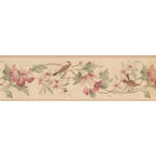 Cream get.w/pink flowers ad bird. HM79331N