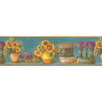 KC78060 Teal bg w/ yellow sunflowers
