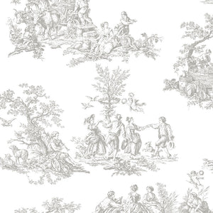 wallpaper, wallpapers, toile, people, trees, scenic, vintage, country life, animals