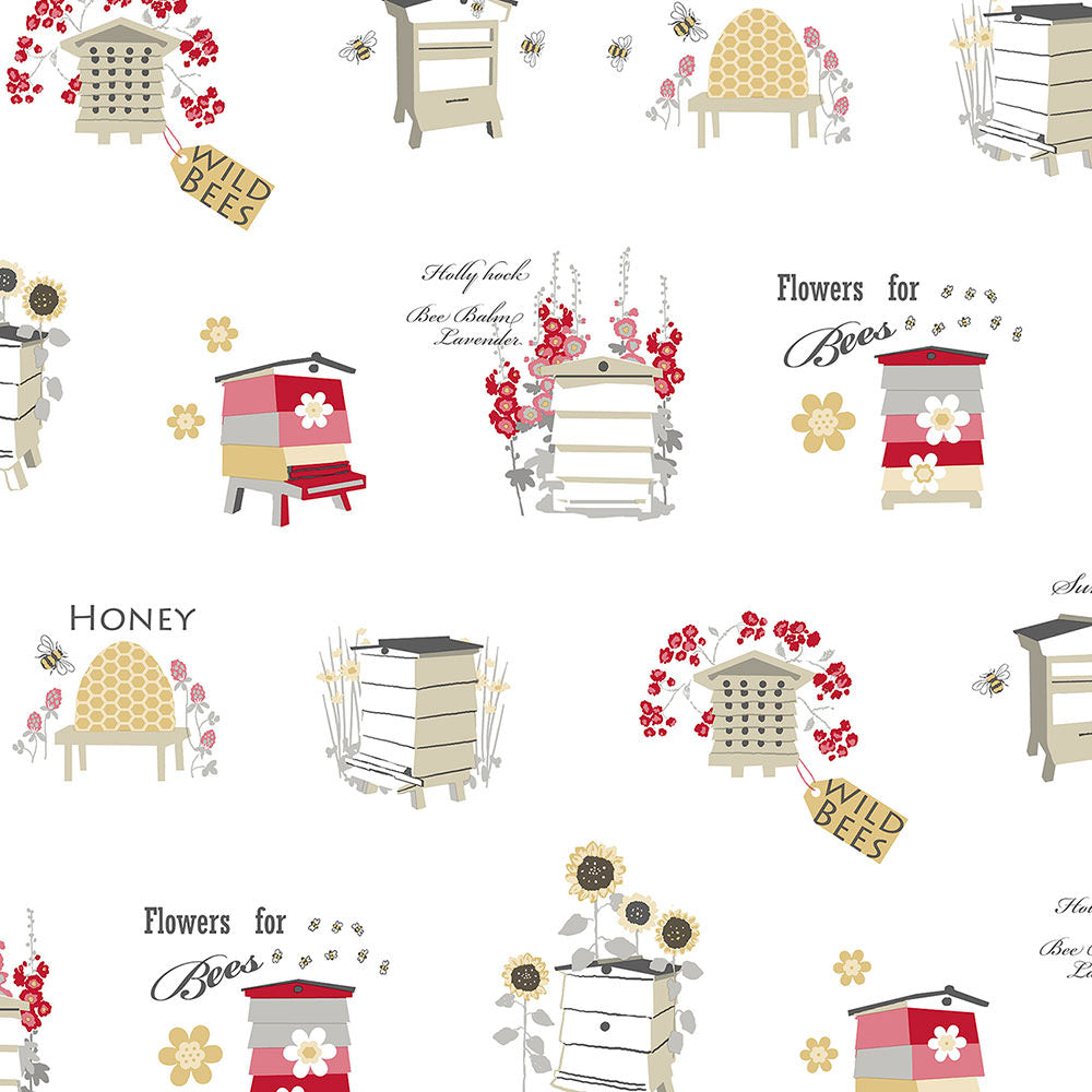 wallpaper, wallpapers, novelty, beehive, flowers, leaves, bee house, words, script, garden