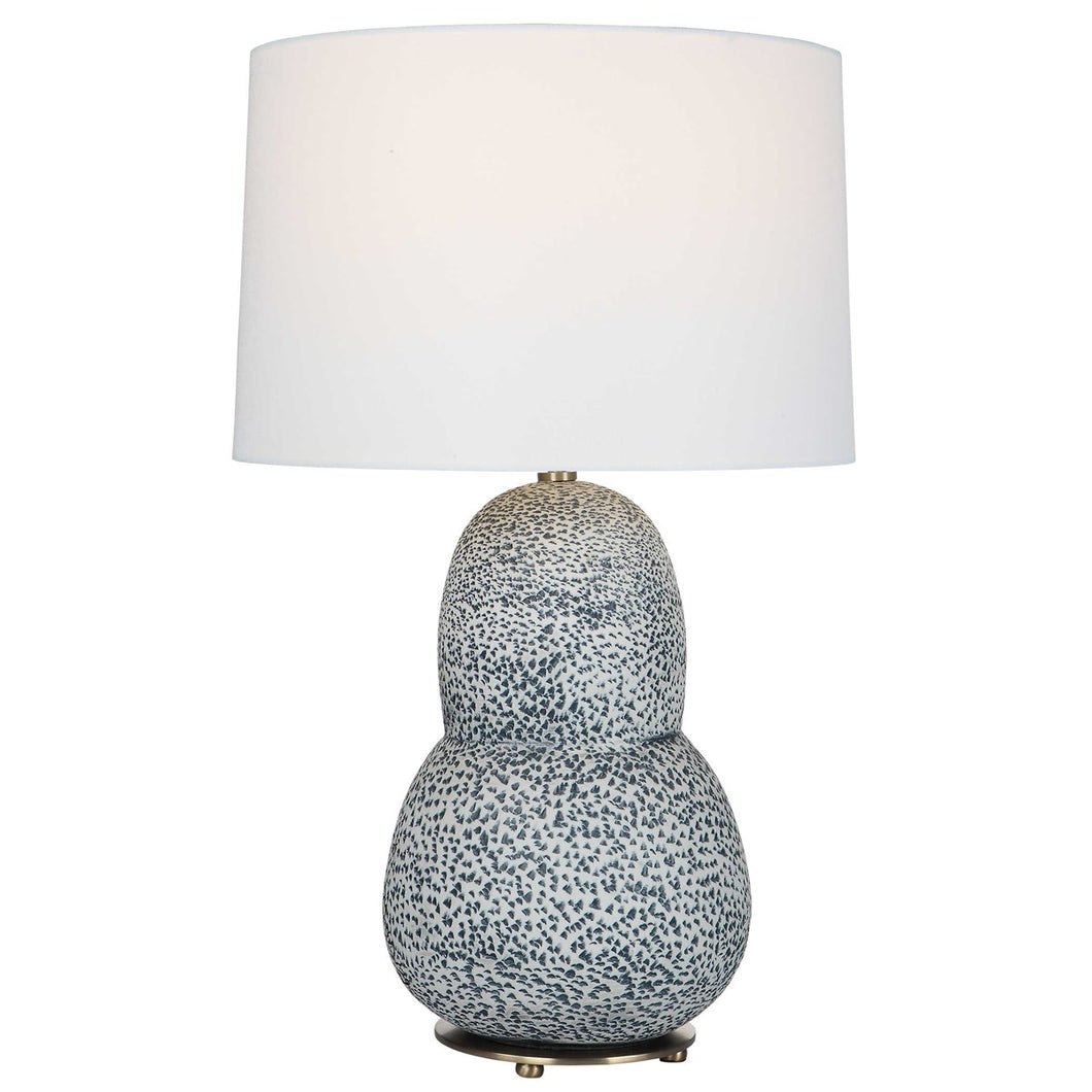 BLUE SPECKELED TABLE LAMP