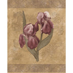 White Purple Flowers Brown Floral Prepasted Wallpaper Border