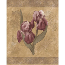 Load image into Gallery viewer, White Purple Flowers Brown Floral Prepasted Wallpaper Border