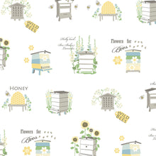 Load image into Gallery viewer, wallpaper, wallpapers, novelty, beehive, flowers, leaves, bee house, words, script, garden