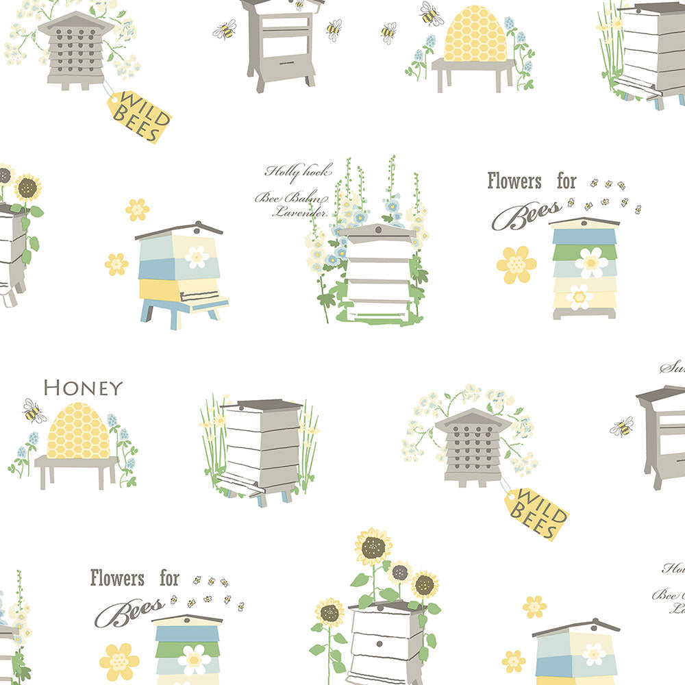 wallpaper, wallpapers, novelty, beehive, flowers, leaves, bee house, words, script, garden