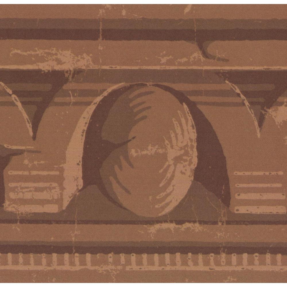 Brown Black Abstract Prepasted Border